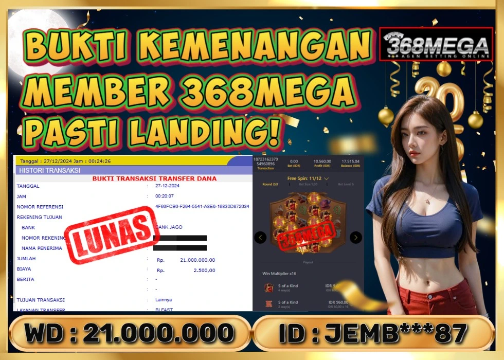 368MEGA JACKPOT Rp 21.000.000 - LUNAS!!!
