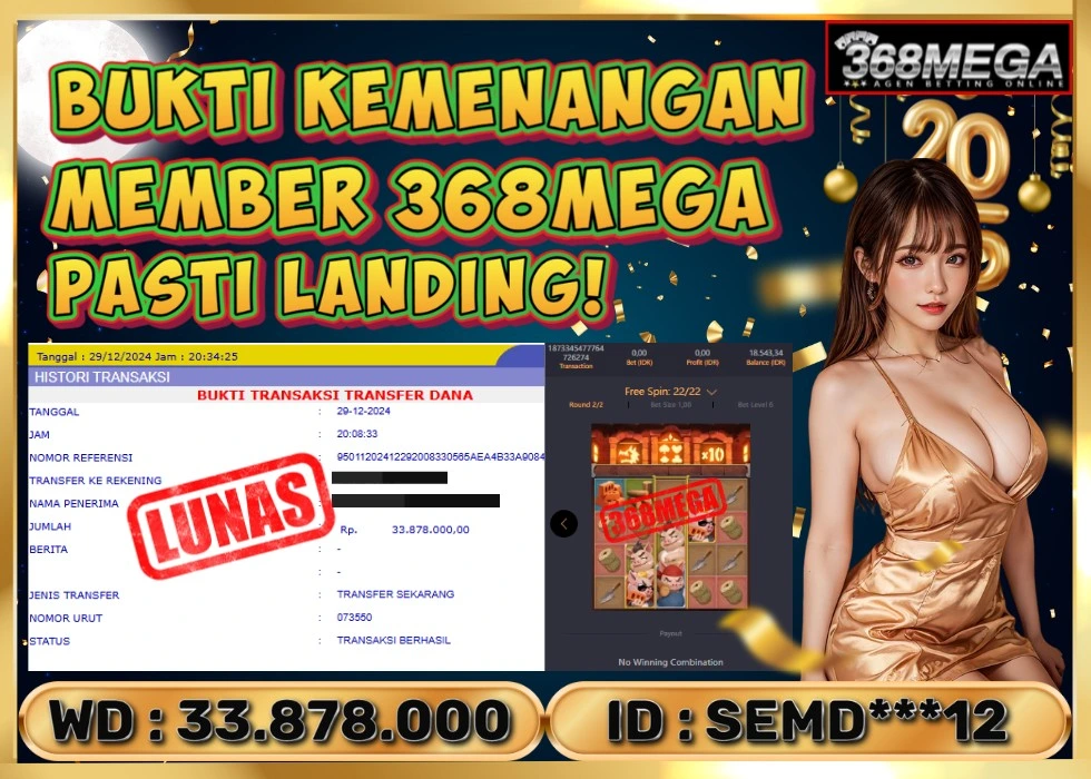 368MEGA JACKPOT Rp 33.878.000 - LUNAS!!!