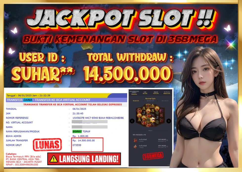368MEGA JACKPOT Rp 14.500.000 - LUNAS!!!