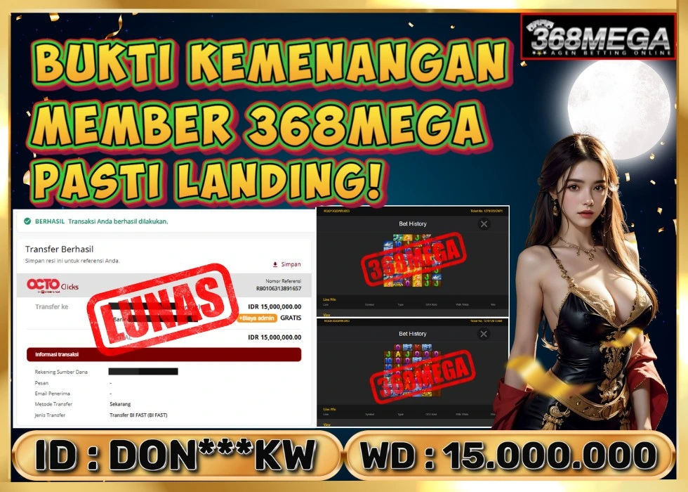 368MEGA JACKPOT Rp 15.000.000 - LUNAS!!!