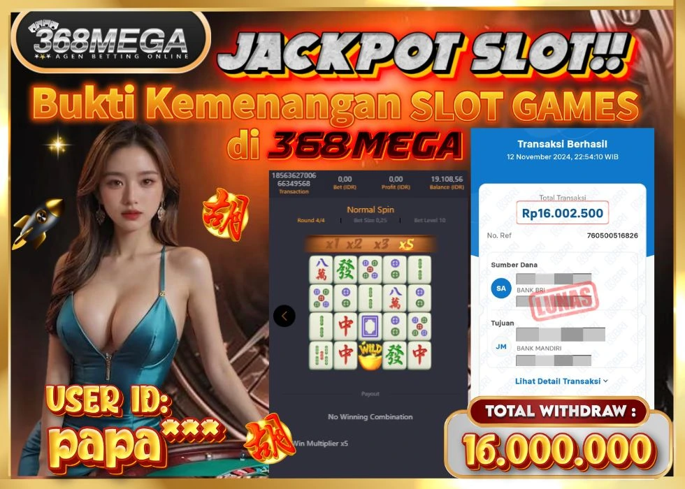 368MEGA JACKPOT Rp 16.000.000 - LUNAS!!!
