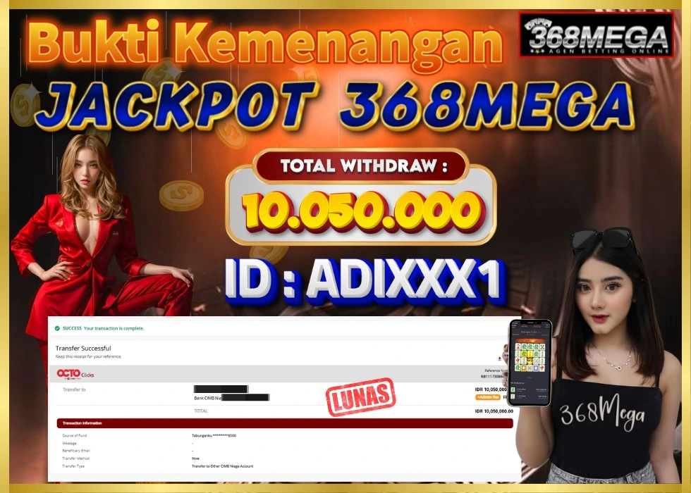 368MEGA JACKPOT Rp 10.050.000 - LUNAS!!!