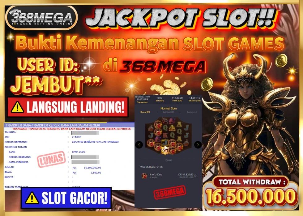 368MEGA JACKPOT Rp 16.500.000 - LUNAS!!!