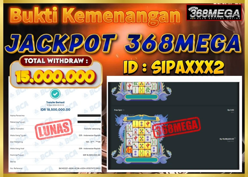 368MEGA JACKPOT Rp 15.000.000 - LUNAS!!!